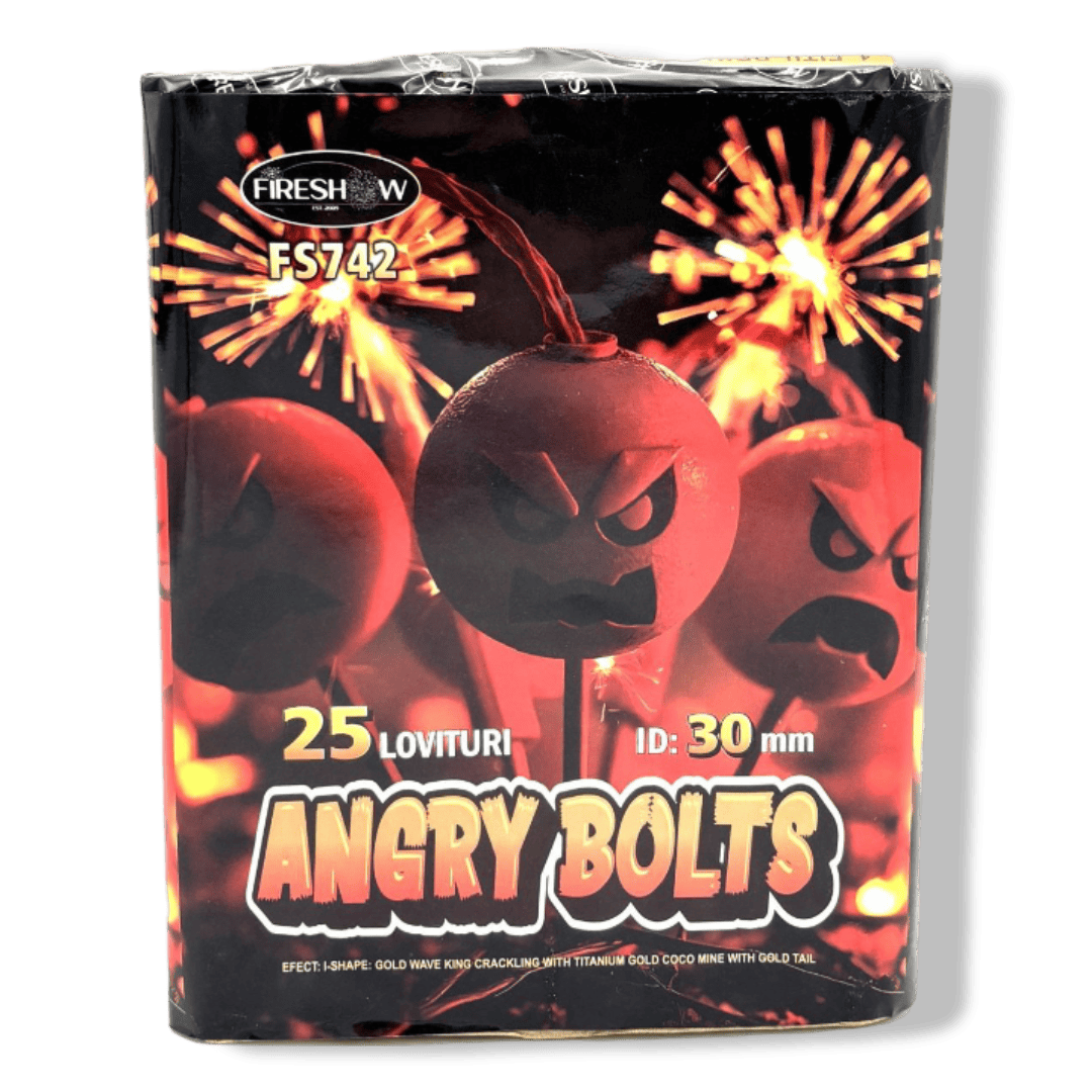 artificii Combinatii de comete angry bolts 25 focuri 30mm